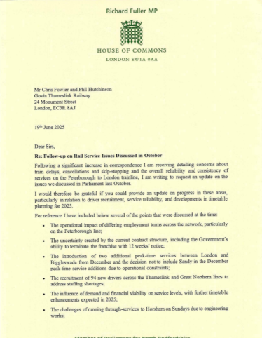 Letter to GTR June 2025