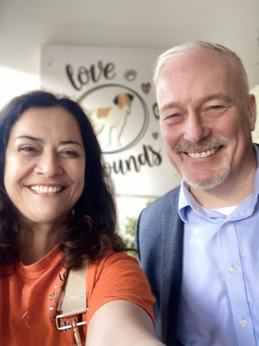 Richard Fuller MP with Michelle from Love Hounds
