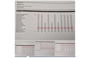 No 41 bus timetable