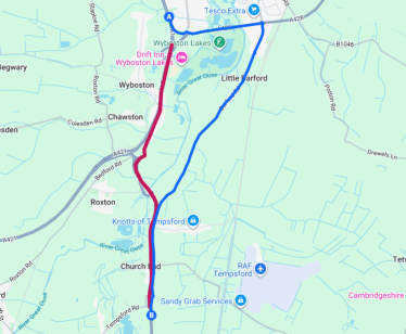 Black Cat A1 diversion map