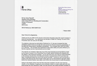 Image of Policing Minister's reply