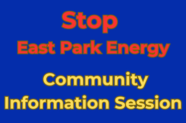 Stop East Park Energy drop-in poster