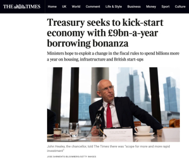 Screenshot of Times newspaper headline