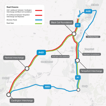 National Highways diversion map